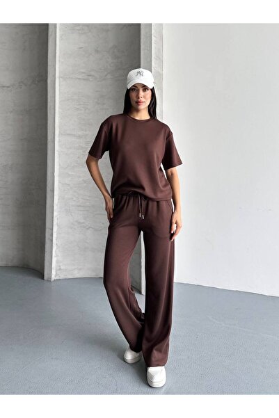 LAMİFUSTORE Women's Modal Fabric Relaxed Cut Tracksuit Set