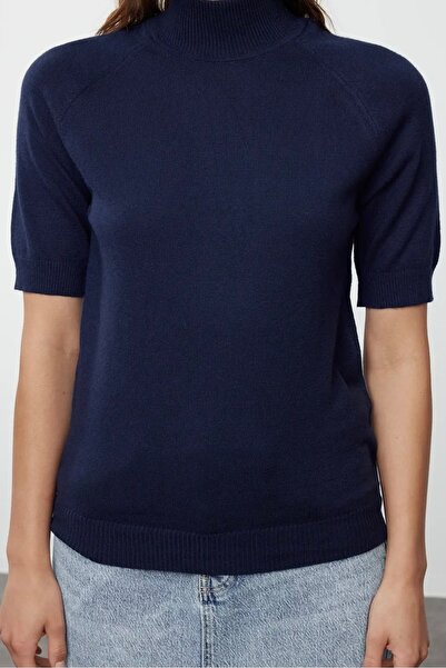 Noi Belis Basic Mock Neck Half Sleeve Knitwear Blouse Aw25Bz0002