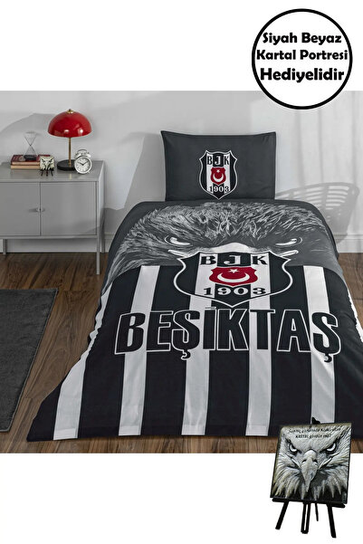 Taç Αδειοδοτημένο σετ μονόπλευρου παπλωματοθήκης Beşiktaş Şanlı Kartal με μίν...