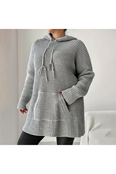TOFİX textile Knitwear Oversized Hooded Sweater with Pockets