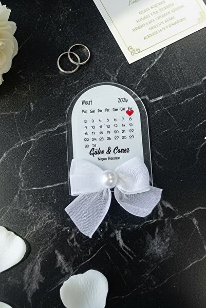 Hediyelen Söz - Nişan - Nikah Hediyesi Şeffaf Pencere Takvim Model Magnet (15...