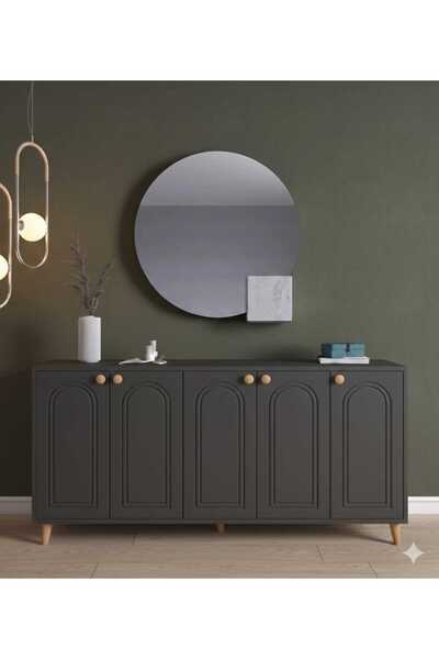 FUHO Maria Bohem Konsol Antrasit Mdf Kapak