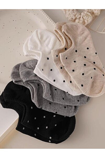 Lin Collection Economical Pack of 4 Polka Dot Short Booties Socks Set