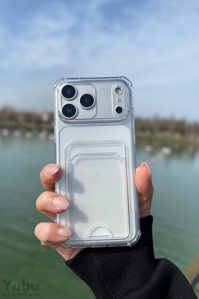 yubu حافظة شفافة من السيليكون المرن المضاد للصدمات مع حامل بطاقة متوافقة مع i...