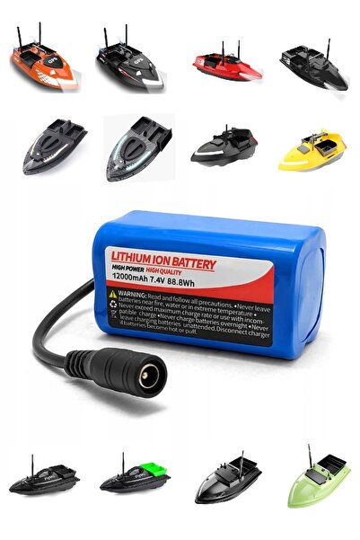 HobbyRcModels 12000Mah Tüm Balık, Sazan Yemleme Teknesi ve Botlarına Uyumlu B...