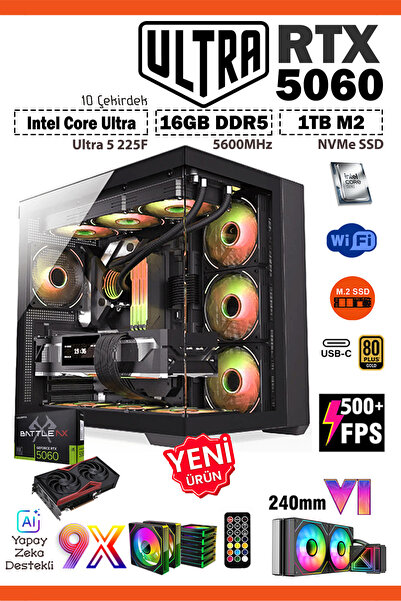 Zeiron Ultra X60 RTX5060 8GB ∣ Ultra 5 225F ∣ 16GB RAM ∣ 1TB M.2 SSD 240mm Sı...