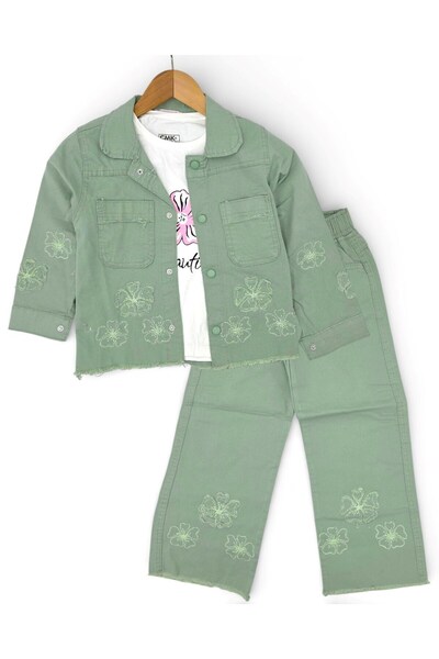 voyyo kids baby Pantaloni din in cu motive florale pentru fete cu vârste într...