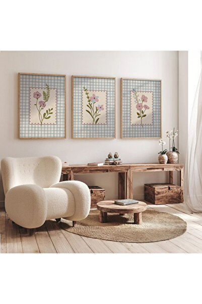 Dekorsiahome Set de 3 piese cu cadru din lemn pentru sufragerie, hol, bucătăr...