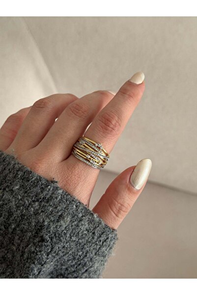 venti design studio Çoklu Görünüm Gold & Gümüş Kadın Yüzük