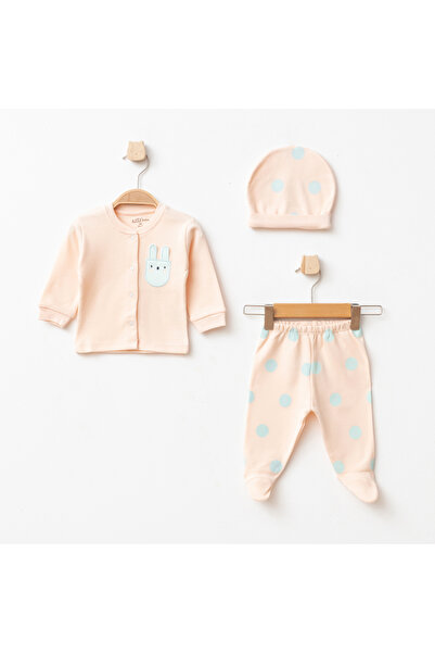 Aziz Bebe Baby Girl Bodysuit, Pants, Beanie, 3-Piece Baby Set, 0 Months-6 Months