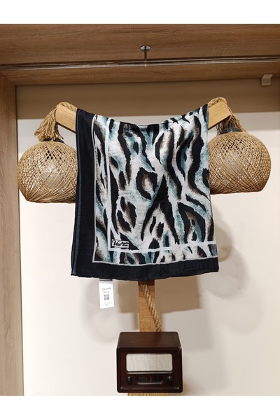 Hira İpek Scarf Zebra Desenli Bambu Kraş Şal