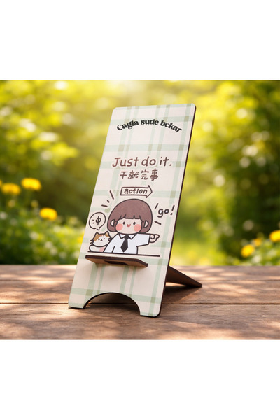 Bam Suport de telefon din lemn cu design drăguț cu personaje