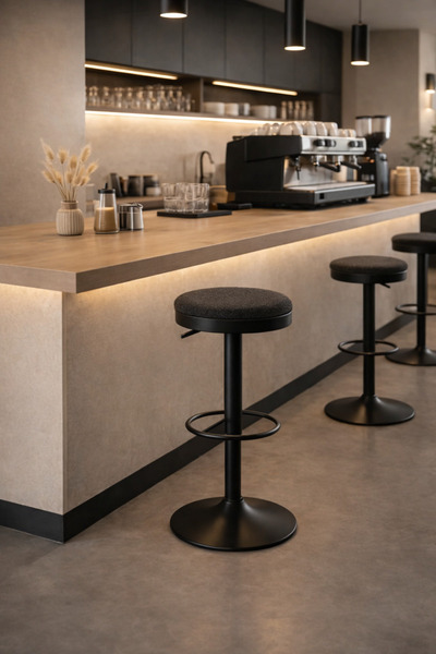 N.zone Modern adjustable bar stool with round seat and footrest