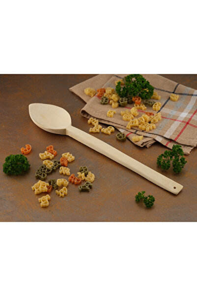 Hedisam 31 cm Pointed Tip Natural Wood Spoon – Professional Mixing and Servin...