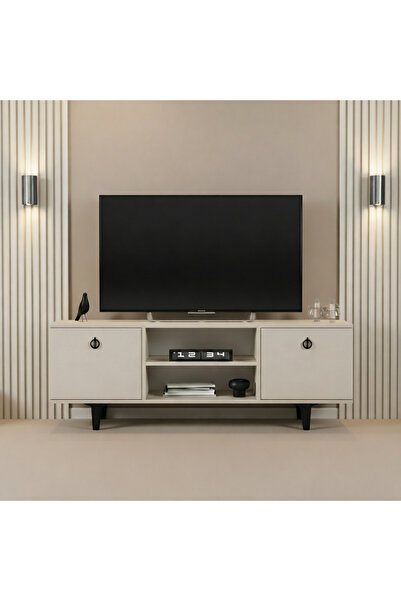 TESSA MOBİLYA 160 Cm Vision Tv Sehpası 55'' Tv Uyumlu Çizgi Ayaklı Geniş Depo...