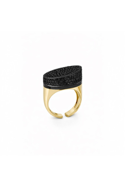 neslyaccessories Rain Noir Adjustable Ring