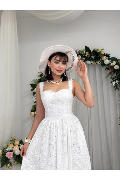 conconmoda Lemel Midi Dantel Detay Elbise