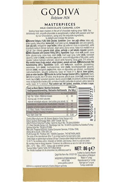 Godiva Chocolatier Masterpieces Milk Caramel Lion Of Belgium, 86G (Pack Of 1)