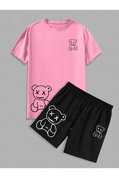 FATOOM STILE Men's T-Shirt Shorts - T-Shirt with Shorts Bottom Top Set Printe...