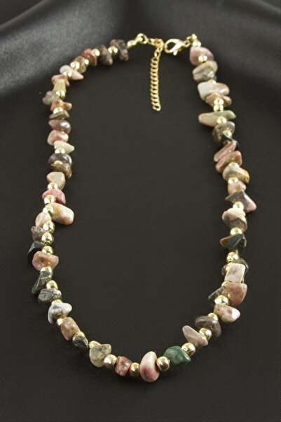 ZERO LAND قلادة من الحجر الطبيعي العقيق الهندي المكسور من STOROZAL (142106) -...