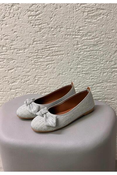 Beyond Balerini de damă cu detaliu argintiu și fundă, 1 cm BYNDSKL02