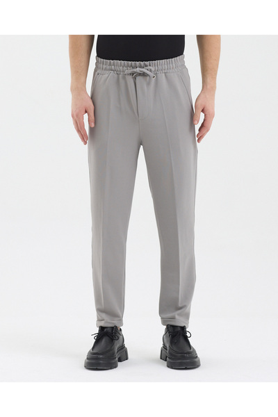 pandy Men's Regular Fit Trousers with Elastic Waist and Lycra Cuffs