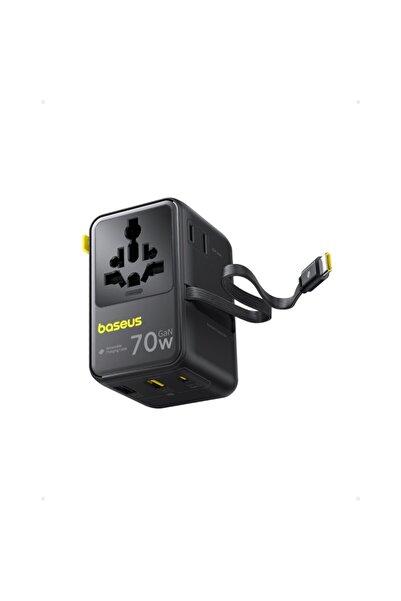 Baseus Enercore CG11 محول سفر عالمي فائق السرعة مع كابل قابل للسحب 2AC+2U+2C ...