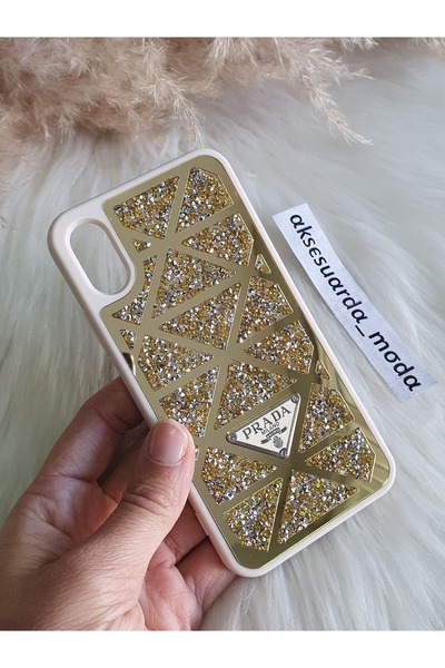 Aksesuarda Moda iPhone X - XS Compatible Luxury Stone-Embellished Branded Case