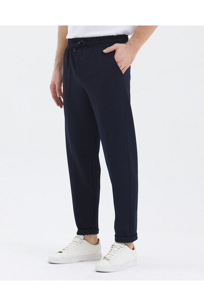 pandy Men's Regular Fit Trousers with Elastic Waist and Lycra Cuffs