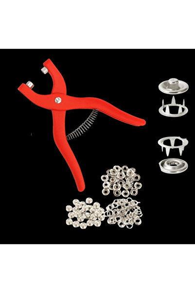 Tek-İş Çıtçıt Takm Seti Metal Druk Düğme Basma Aparatı Kumaş ve Deri İçin Çıt...