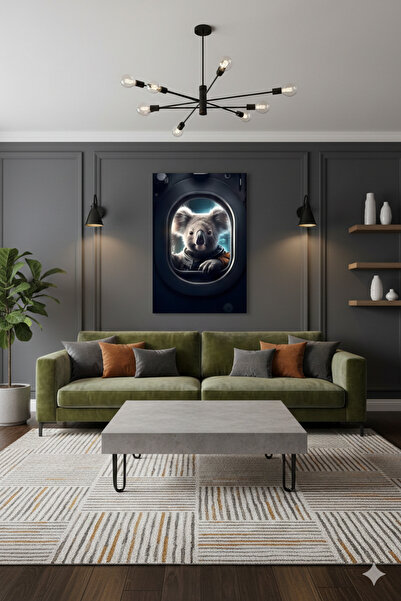 BLT DİZAYN Imaginea unei ferestre spațiale cu un koala astronaut. Tablou din ...