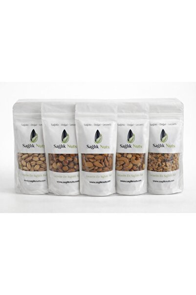 Sağlık Nuts 5’li Mega Kuruyemiş Paketi 1,25 Kg (Antep Fıstığı, Fındık, Badem,...