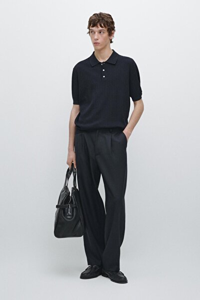 Massimo Dutti Pamuklu triko polo yaka kazak