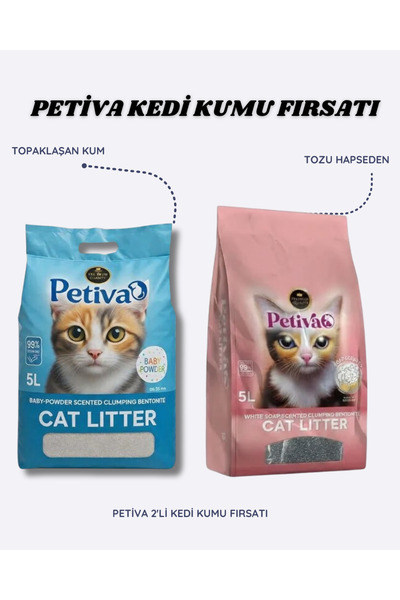 BER MOTO Sabunlu ve Naturel Kedi Kumu 2'li Paket