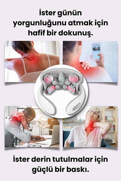 post alley Yeni Nesil 4 Başlı Şarjlı Shiatsu Boyun ve Omuz Masaj Terapisti