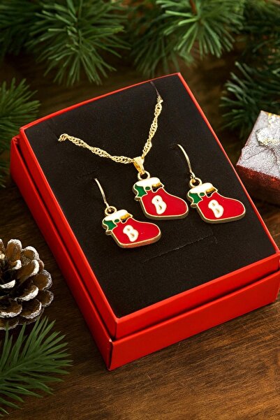 ZERO LAND Storozal Socks Christmas Boxed Chain Necklace Set (141855) - Red