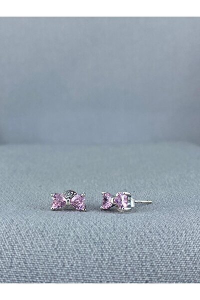 My Story Parıldayan Pembe Kurdeleli Gümüş Küpe