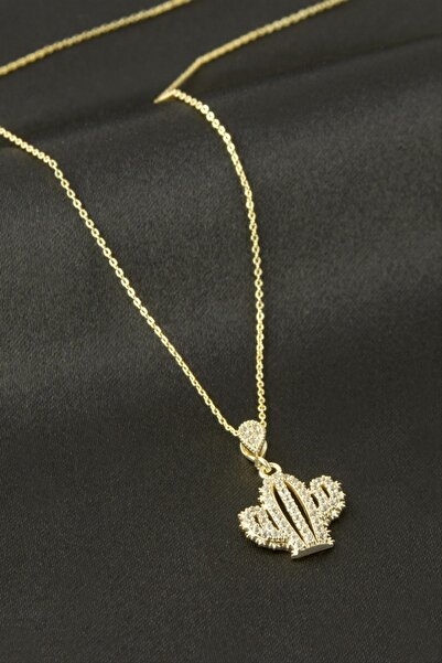 ZERO LAND قلادة من حجر الزركون على شكل شجرة الصنوبر من STOROZAL (140515) - أصفر