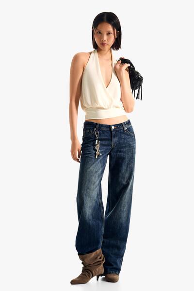 Bershka straight fit düşük bel jean