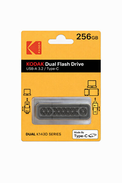 Kodak 256Gb 3.2 Gen1 Type-C Otg USB Flash Drive (K143D)