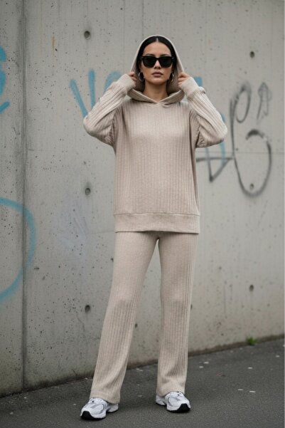 eyyebelle Set dublu cu glugă Sweat Interlock pentru femei