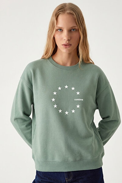 COMBİNE MİCHAİL Women's Star Printed Casual Sweatshirt