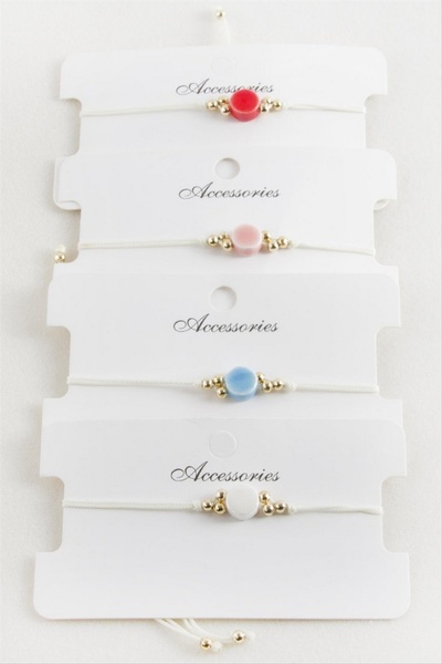 ZERO LAND سوار من خيوط المكرامية المستديرة من STOROZAL - (142516) أخضر مائي