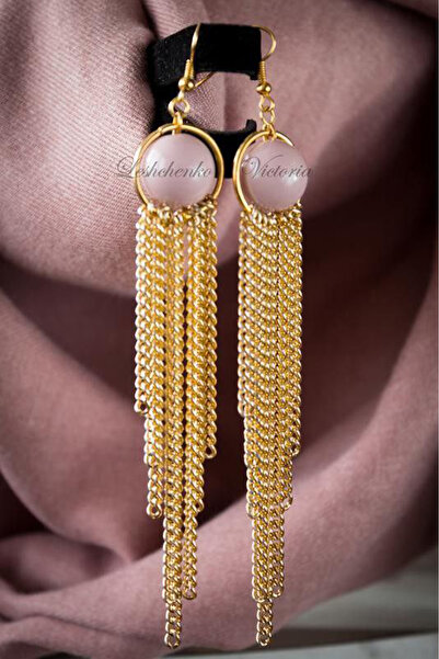 Shiklik Gold Color Pearl Chain Dangle Women's Earrings