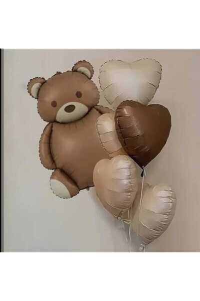 Mehca Coffee Teddy Bear, Caramel, Cream, Coffee Heart Foil Concept