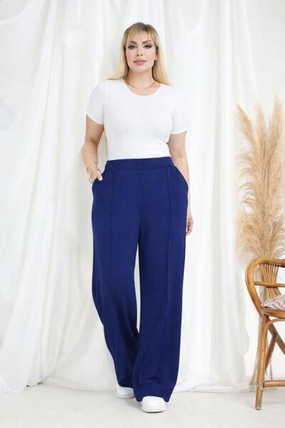 EMEZ Modal Fabric with Stitching Details, Navy Blue Sweatpants
