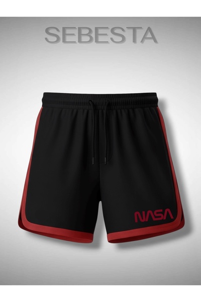 Sebesta Fashion Nasa Printed Premium Ribbed Jersey Sports Shorts