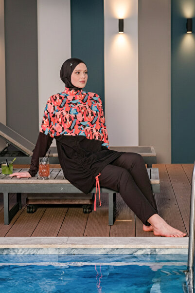 FORMO Γυναικείο μαγιό με σχέδια από λύκρα, γρήγορο στέγνωμα, με ψηλό γιακά, μ...