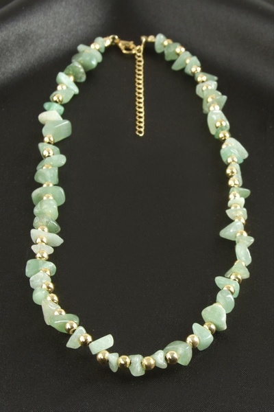 ZERO LAND Storozal Jade Cracked Natural Stone Necklace (142057) - Green