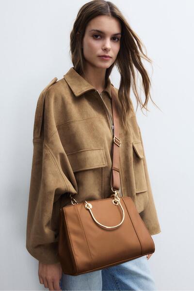 Stradivarius Metal saplı tote çanta